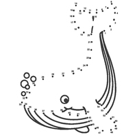 Desenho de Ligar pontos baleia para colorir