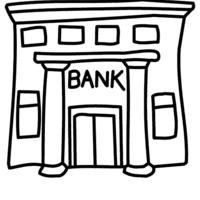 Desenho de Banco para colorir