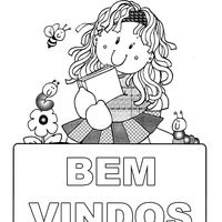 Desenho de Bem vindos estudantes para colorir