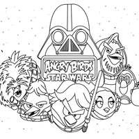 Desenho de Angry Birds Star Wars para colorir