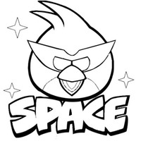 Desenho de Pássaro do Angry Birds Space para colorir