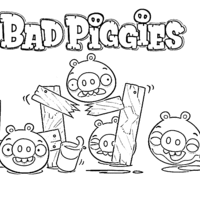 Desenho de Porcos do Angry Birds para colorir