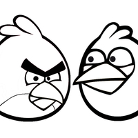 Desenho de Red e Matilda de Angry Birds para colorir