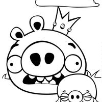 Desenho de Rei Pig e Pig de Angry Birds para colorir