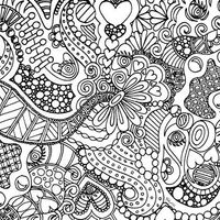 Desenho de Zentangle retangular para colorir