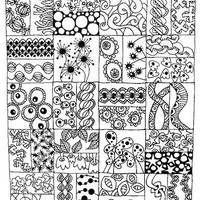 Desenho de Padrões de Zentangle para colorir