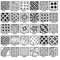 Desenho de Alguns padrões de Zentangle para colorir