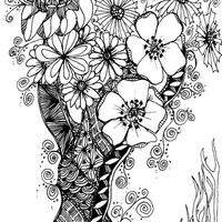 Desenho de Zentangle árvore para colorir