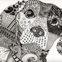 Desenho de Zentangle cachorro para colorir