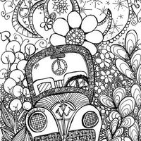 Desenho de Zentangle carro para colorir