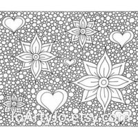 Desenho de Zentangle flor para colorir