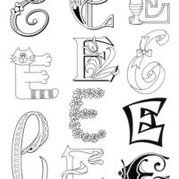 Desenho de Zentangle letras para colorir