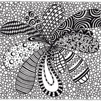 Desenho de Zentangle para adultos para colorir