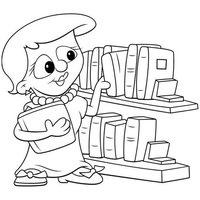 Desenho de Bibliotecária para colorir