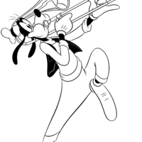Desenho de Pateta tocando trombone para colorir