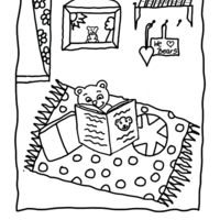 Desenho de Tapete no quarto de criança para colorir