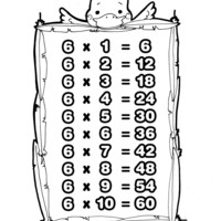 Desenho de Tabuada de multiplicação do 6 para colorir