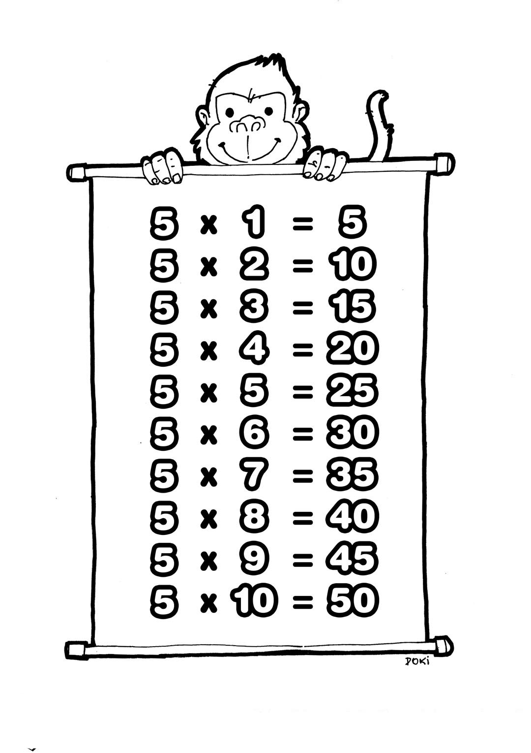 Tabuada De Multiplicação Para Imprimir - Desenhos Para Colorir