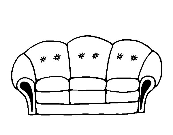 Desenho de Sofá antigo para colorir - Tudodesenhos