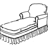 Desenho de Sofá com chaise lounge para colorir