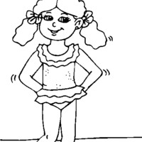 Desenho de Menina dançando sapateado para colorir