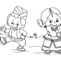Desenho de Crianças dançando sapateado para colorir