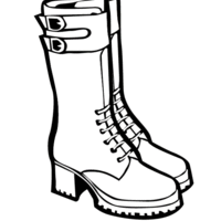 Desenho de Bota de cano longo para colorir