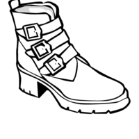 Desenho de Bota com fivelas para colorir