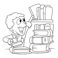 Desenho de Bibliotecário para colorir