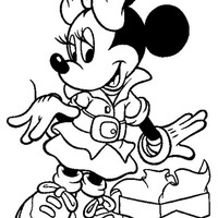 Desenho de Minnie com sapatos para colorir