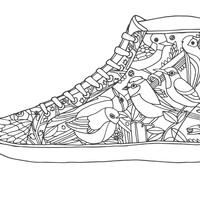 Desenho de All-Star estampado para colorir