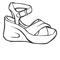 Desenho de Sapato plataforma para colorir