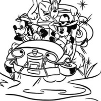 Desenho de Carro do safari do Mickey para colorir