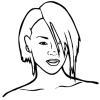 Desenho de Rihanna estilosa para colorir