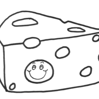 Desenho de Queijo e sorriso para colorir