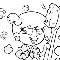 Desenho de Xuxinha escovando os dentes para colorir