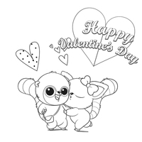 Desenho de Dia de São Valentim Yoohoo para colorir