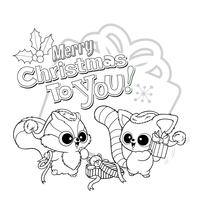 Desenho de Feliz Natal com Yoohoo para colorir