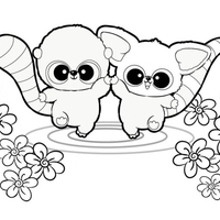Desenho de Yoohoo e amiguinho para colorir