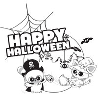 Desenho de Yoohoo no Halloween para colorir
