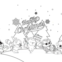 Desenho de Yoohoo no Natal para colorir