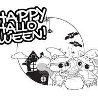 Desenho de Yoohoo vestidos de bruxos no Halloween para colorir