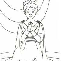 Desenho de Rei Davi rezando para colorir