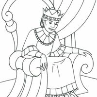 Desenho de Rei Davi no trono para colorir