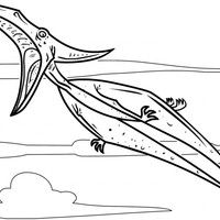 Desenho de Pteranodonte com raiva para colorir