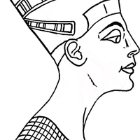 Desenho de Nefertiti rainha do antigo Egito para colorir