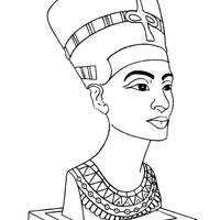 Desenho de Busto de Nefertiti para colorir