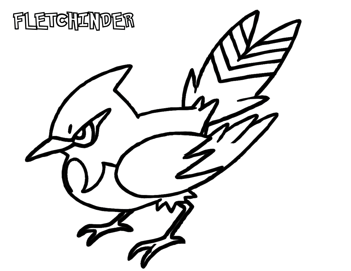 Desenhos para colorir de desenho de três pokémons voadores para