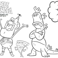 Desenho de Titio Avô, Steve Pizza e Sr. Gus para colorir