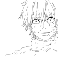 Desenho de Ken Kaneki sorrindo para colorir